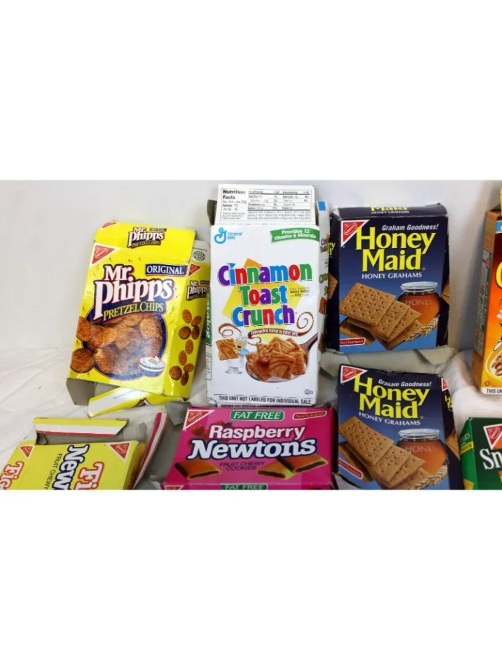 Lg Lot Cardboard Mini Snack Boxes Oreo Snackwells Ritz Vtg Crackers Cereal Play
